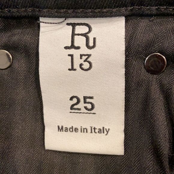 R13 Alison Skinny Stratford Black Size 25 - Picture 13 of 17